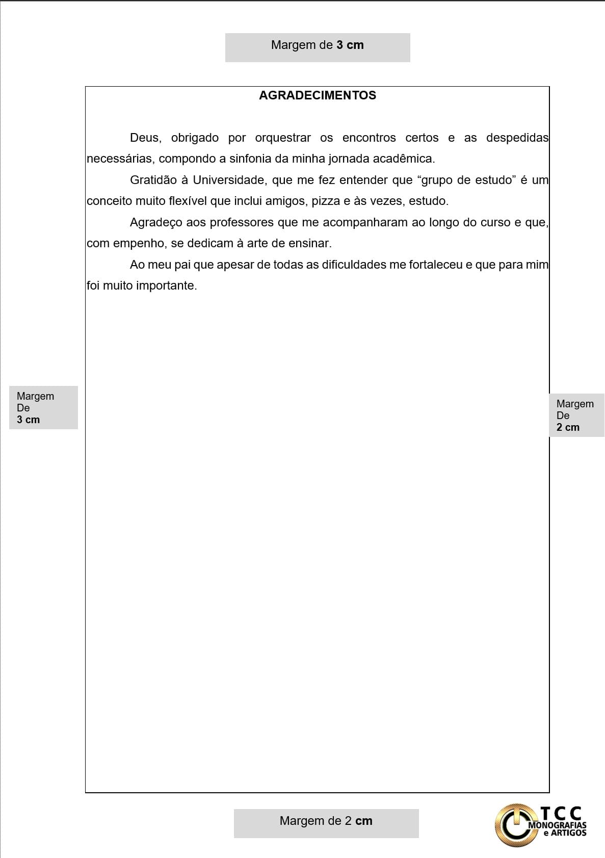 UNIFIL agradecimentos modelo ABNT