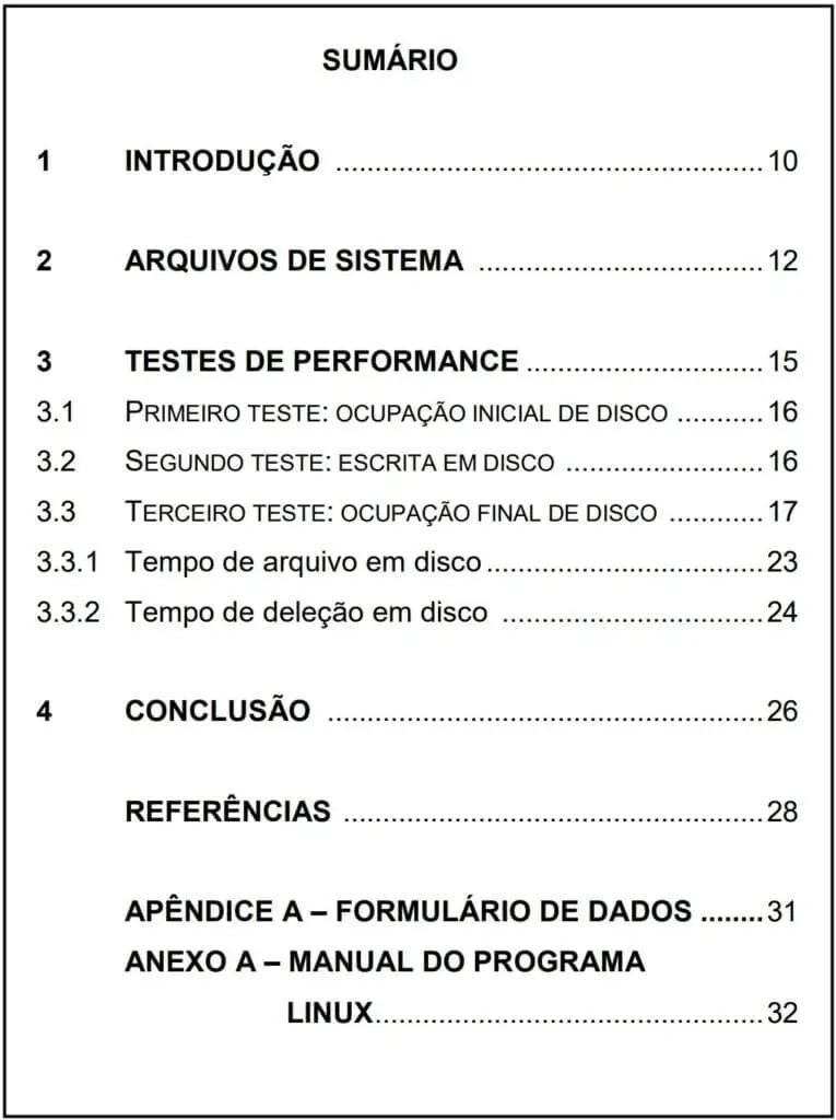 Unifil sumário modelo download
