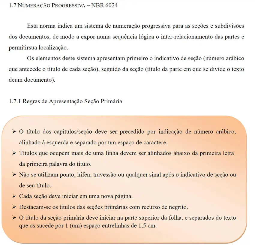 Numeração NBR 6024 UEL